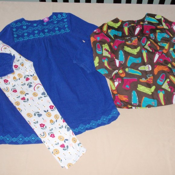 Lot of 3 Top Tunic Leggings Cord J Khaki Emma Elsa Long Sleeves Sz 6 6x - Picture 1 of 8